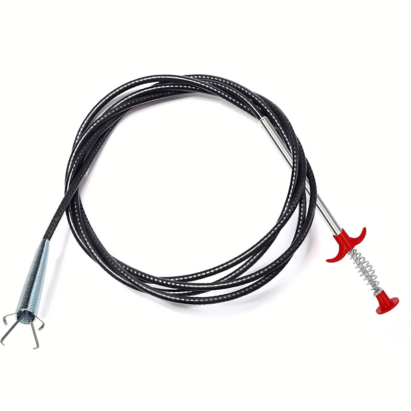 Domejo Drain Snake extends 79 inches to reach deep clogs in sinks.