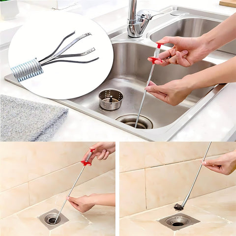 Domejo Drain Snake offers no tools required operation for quick unclogging.
