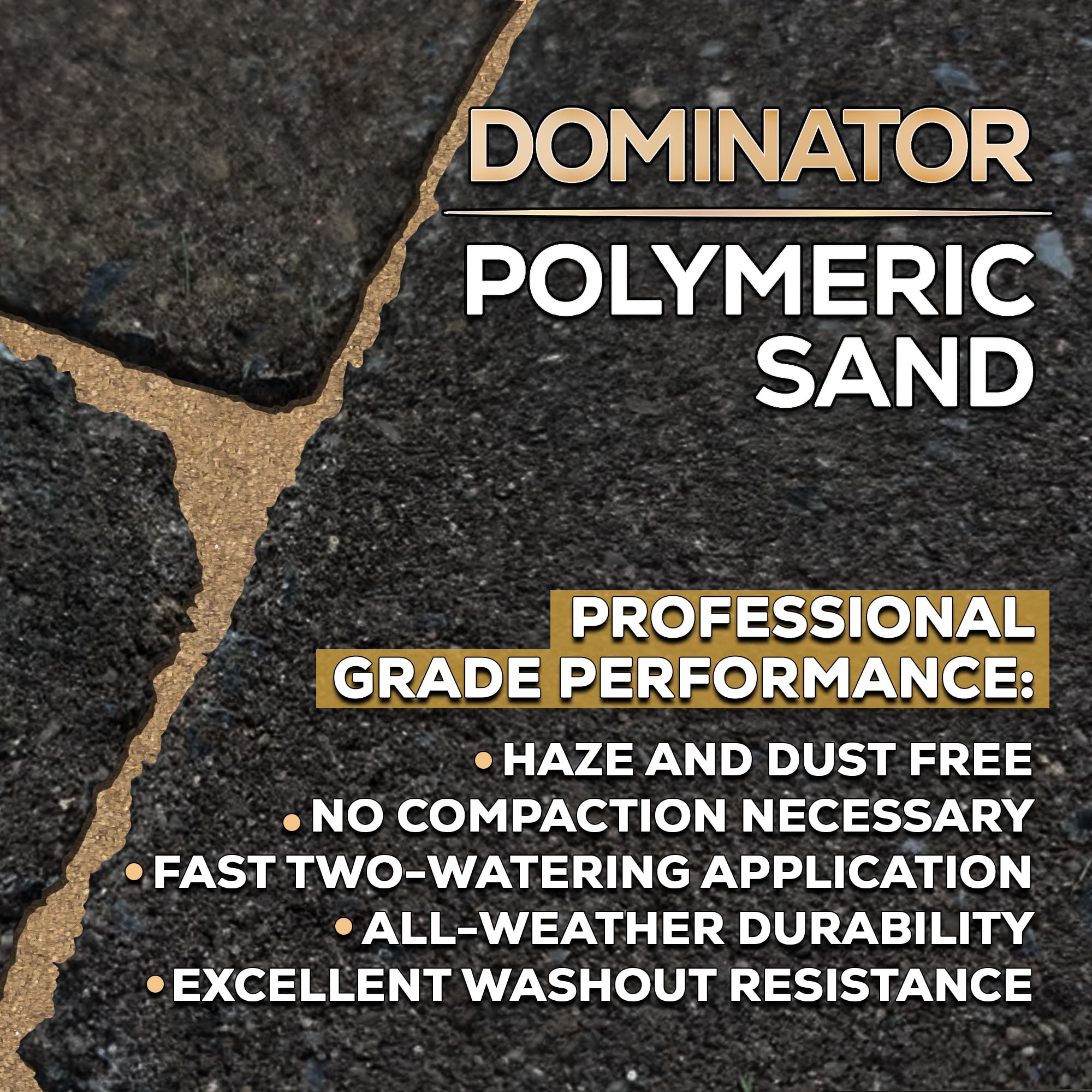 DOMINATOR easy pour handle packaging enables cleaner, more precise installation