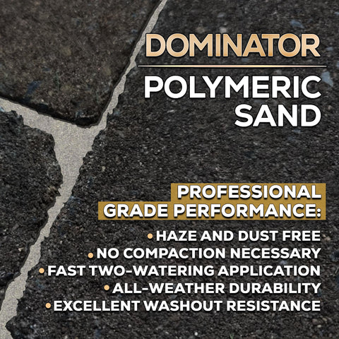 Close-up of DOMINATOR sand sweeping into joints for smooth fills.