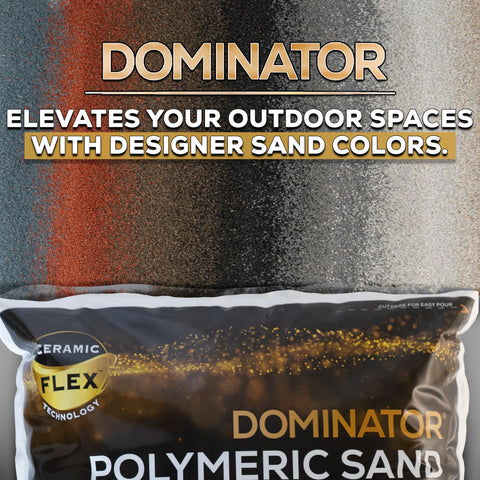 Titanium gray shade enhancing paver surfaces with DOMINATOR sand.