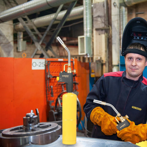 DOMINOX torch in a professional workshop for welding and brazing.