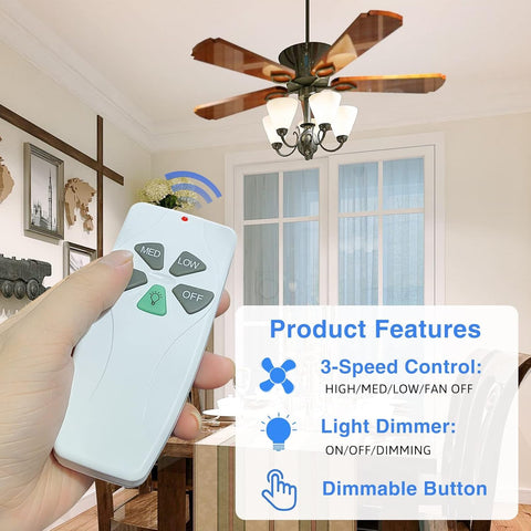 Dommsinon FAN28R receiver enabling smooth fan speed and light dimming