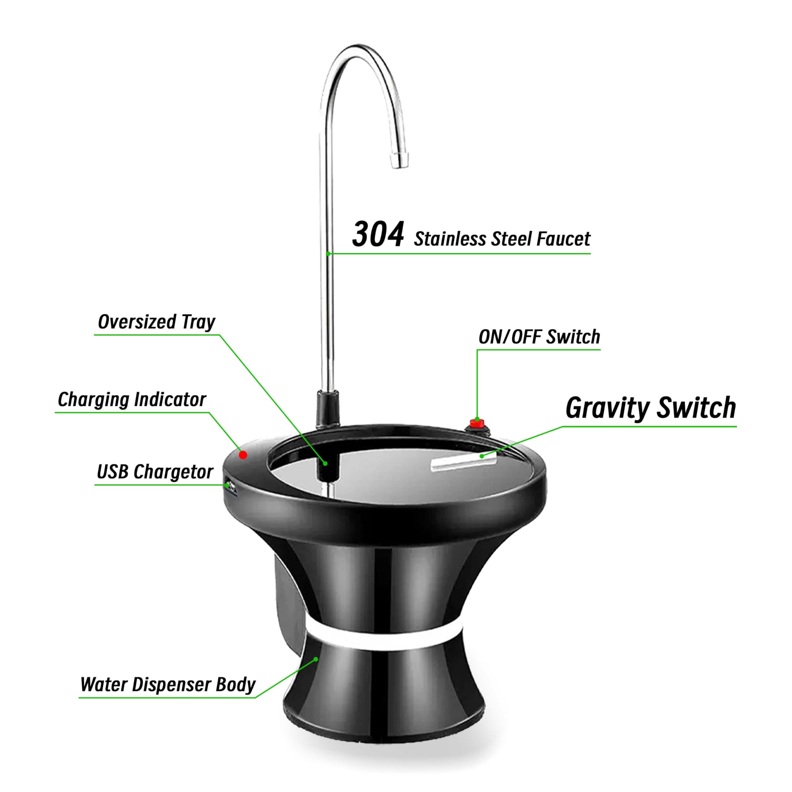 Dommsinon gravity switch dispensing provides touch-free control.