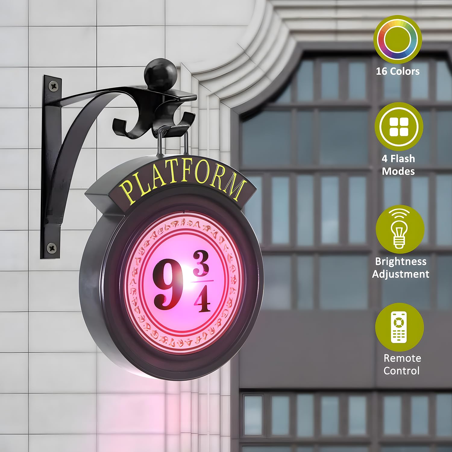 DOMSCIEN Platform 9¾ hanging bracket showcases sturdy steel and adjustable display.