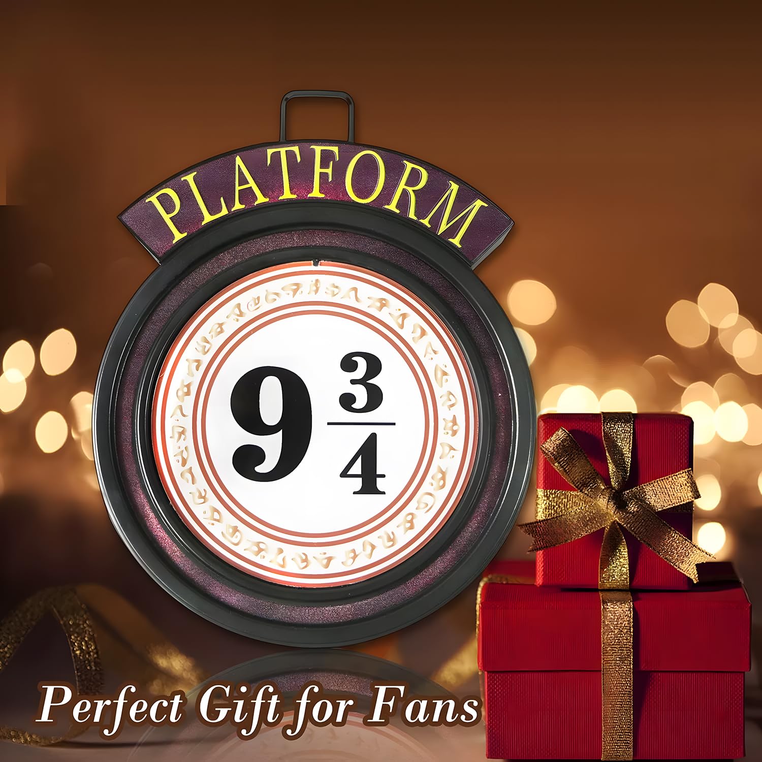 DOMSCIEN Platform 9¾ night light doubles as festive holiday decoration.