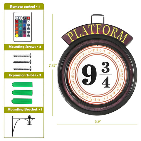 DOMSCIEN Platform 9¾ remote control enables color and mode changes from bed.