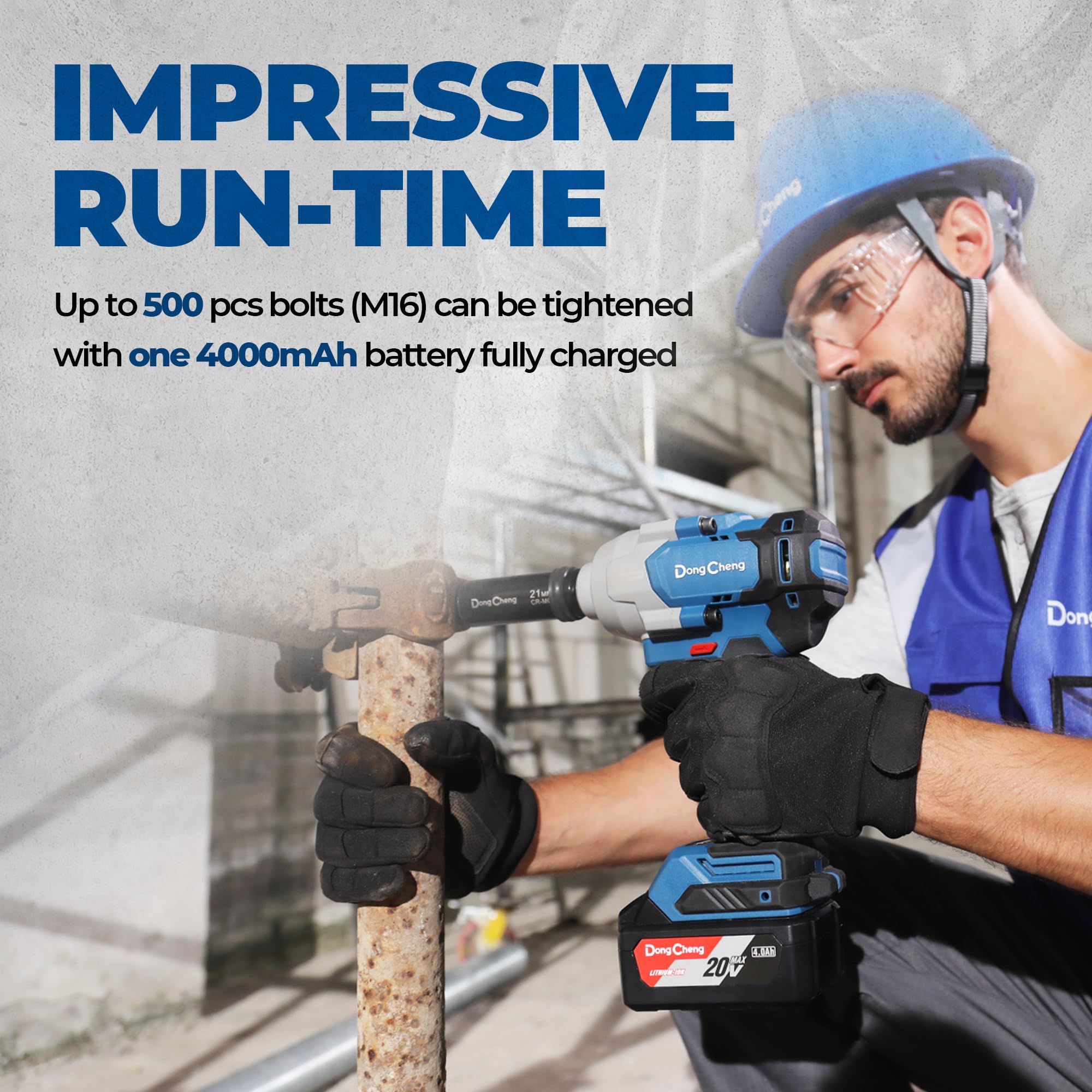 Dong Cheng 20V brushless impact wrench rapid forward-reverse switch for efficiency.