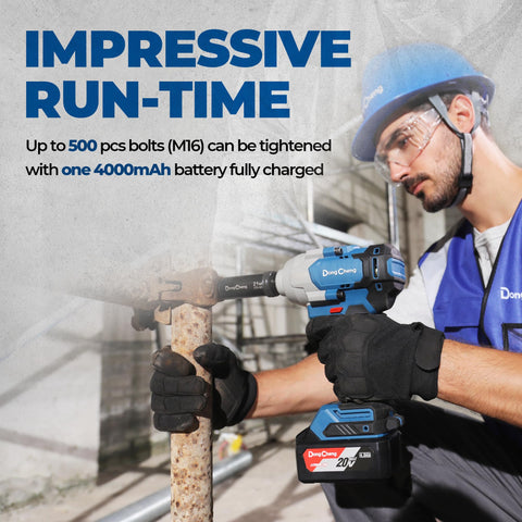 Dong Cheng 20V brushless impact wrench rapid forward-reverse switch for efficiency.