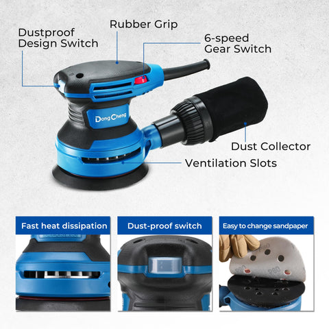 Dong Cheng 380W motor illustration highlighting powerful performance.