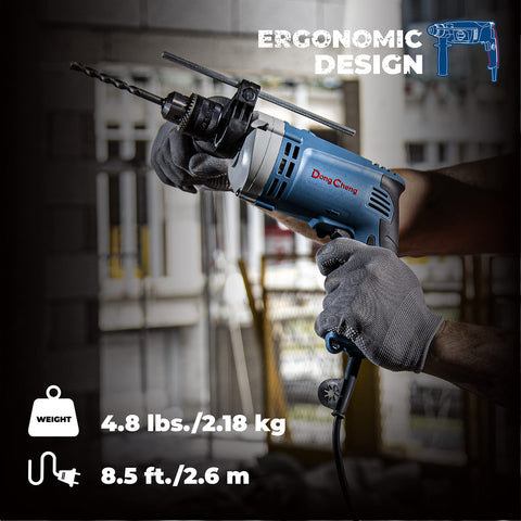 DongCheng Hammer Drill 6A includes 15 bits for versatile tasks
