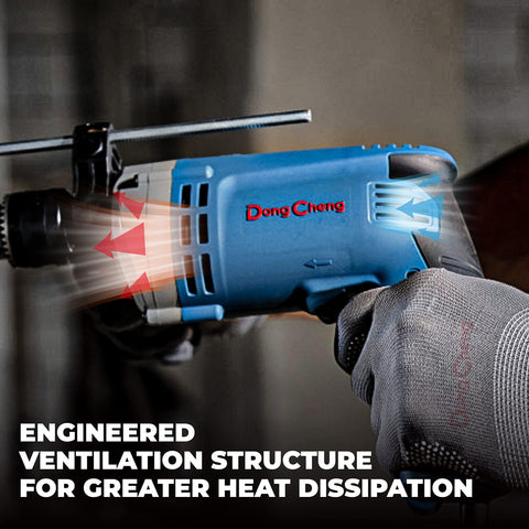 DongCheng Hammer Drill 6A ergonomic rubber grip for comfortable handling