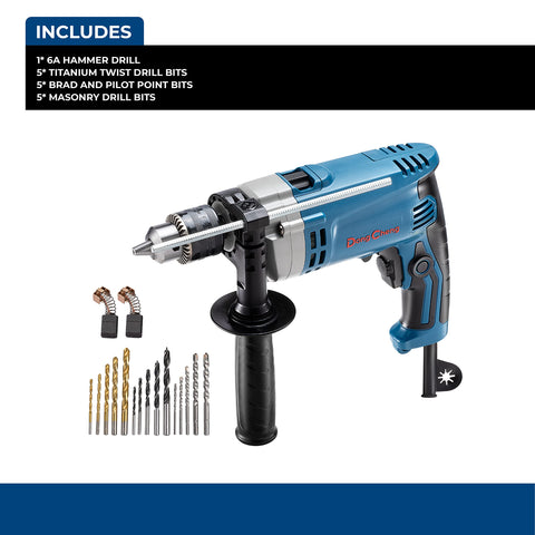 DongCheng Hammer Drill 6A 8.5 ft cord provides flexible workspace