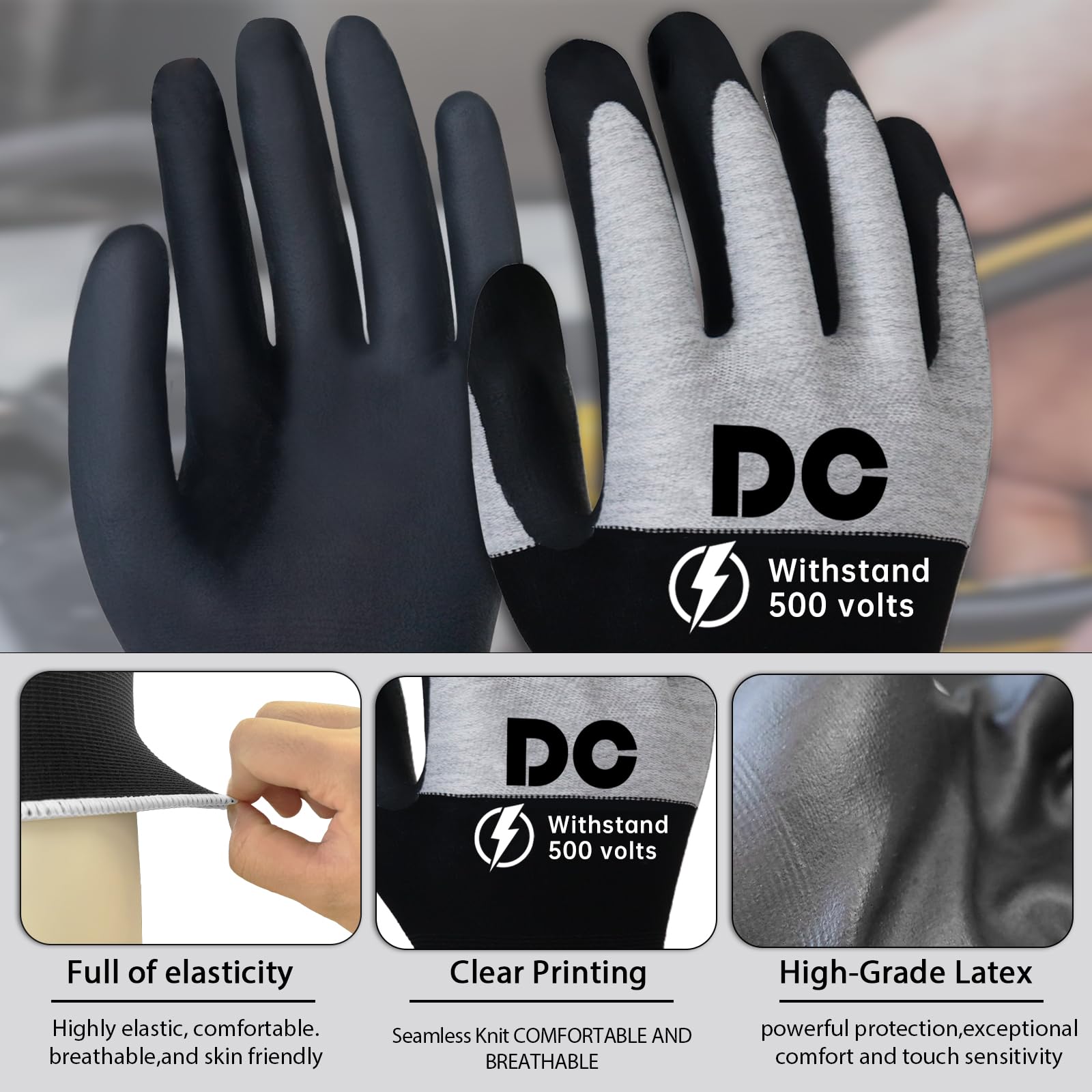 DongChu anti-slip textured grip gloves for secure tool handling