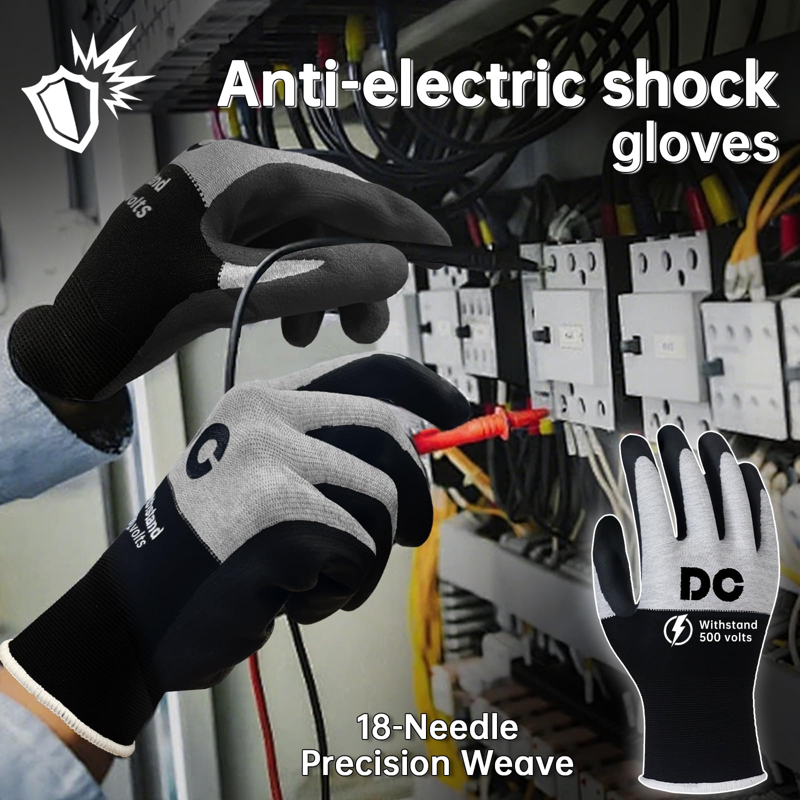 DongChu rubber palm gloves highlighting flame retardant surface