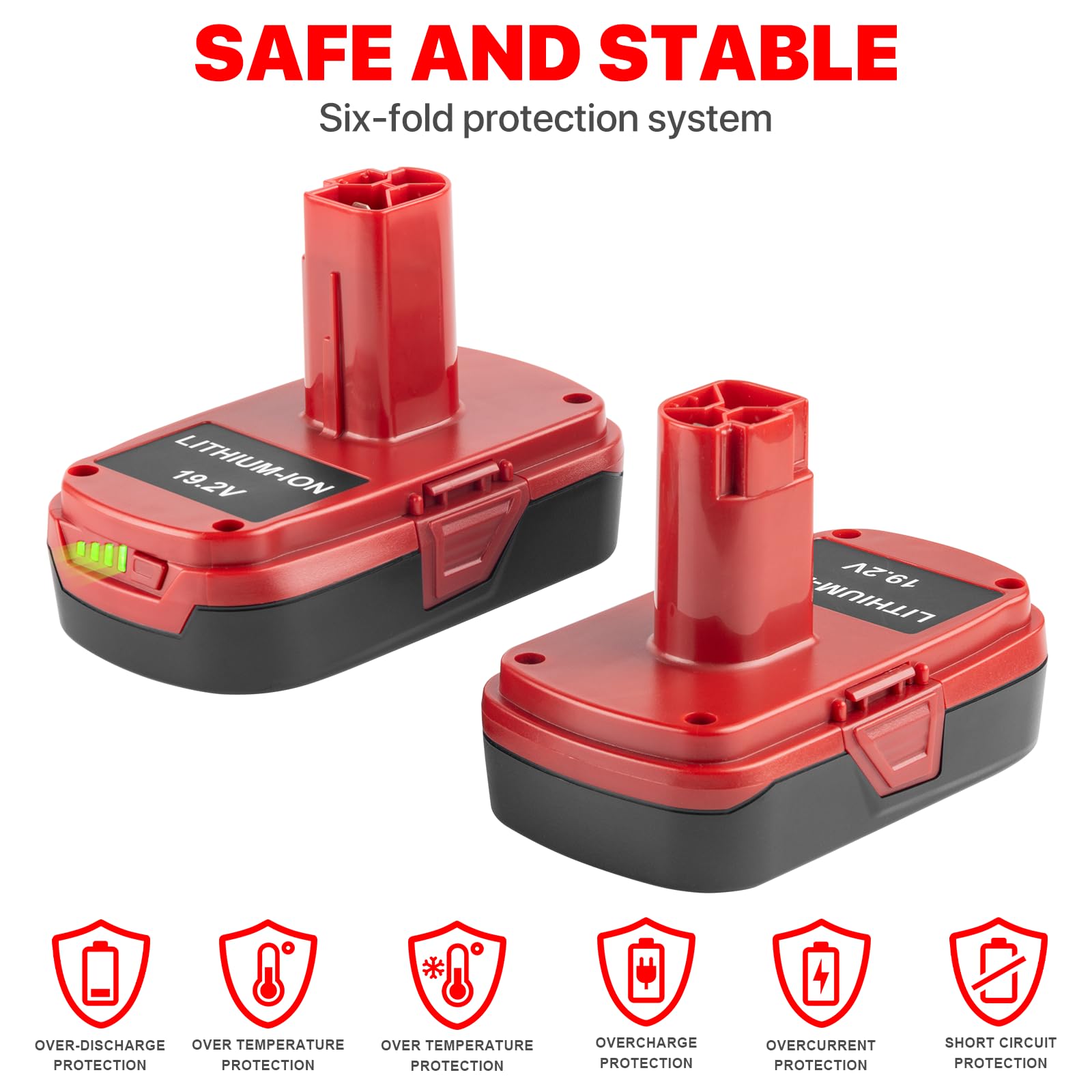 DONGPUCUN battery with LED indicator lets you monitor charge levels easily