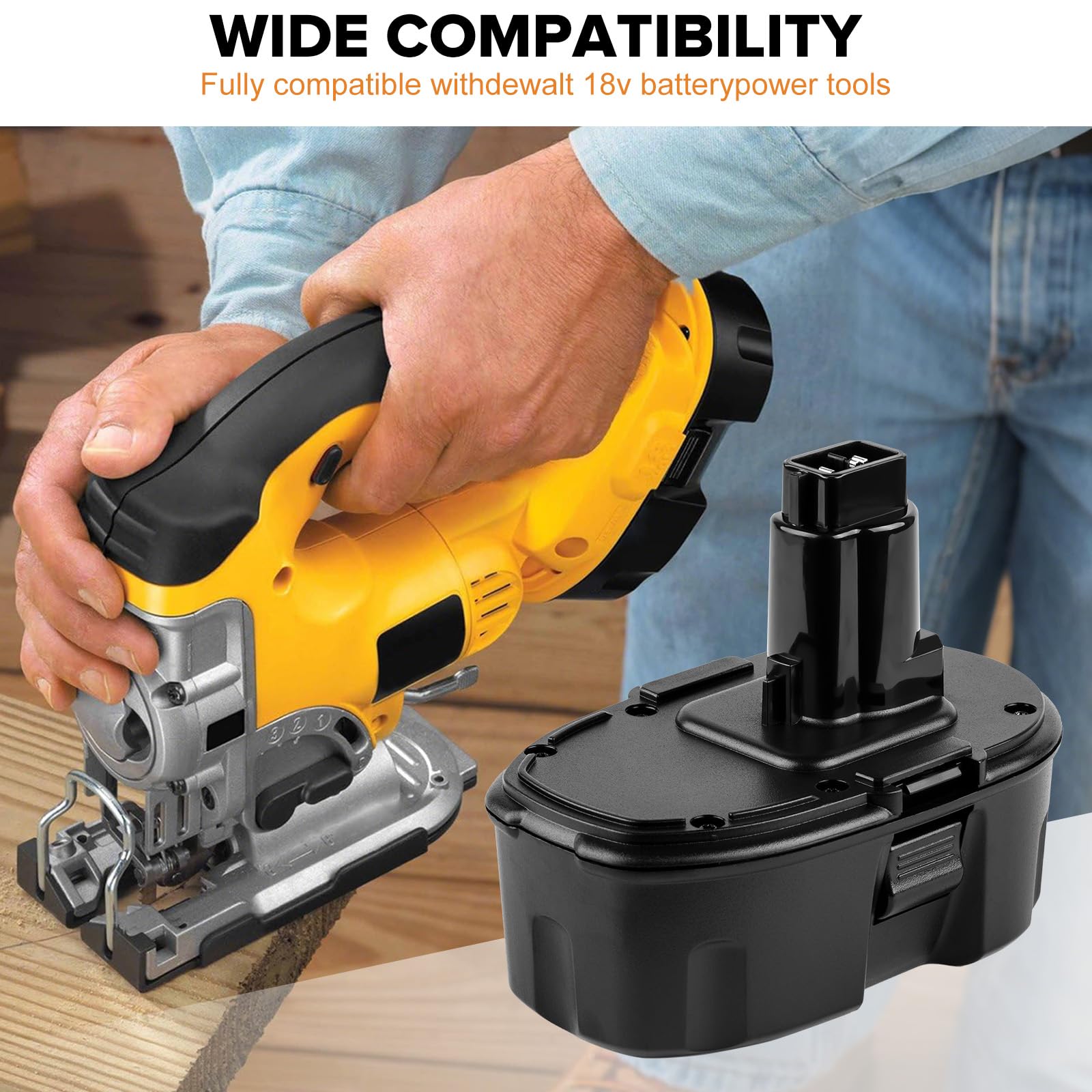 DONGPUCUN Ni-MH 5Ah cells deliver longer runtime for Dewalt tools.