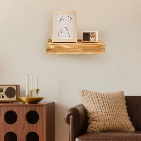 Dononr hidden-shelf-rustic-lodge-style blends with cabin or living room décor.
