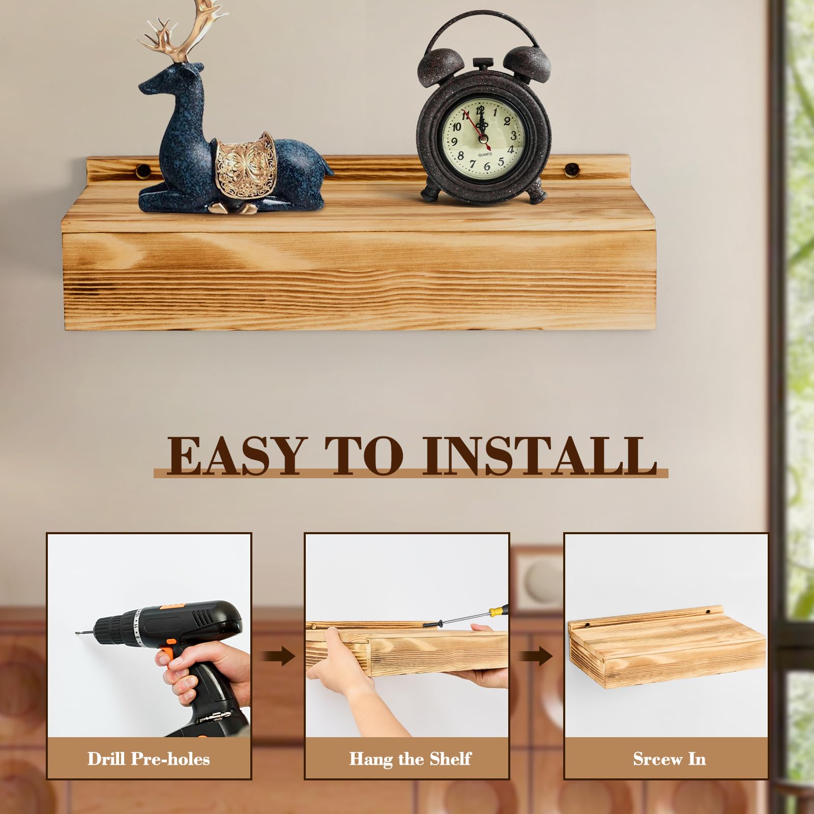 Dononr hidden-shelf-wall-mount installation shows quick, tool-efficient setup.