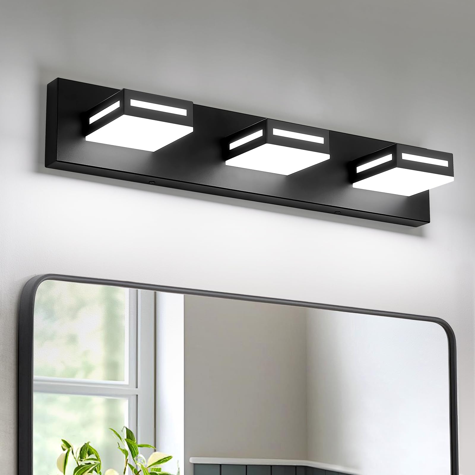 Donrao 24-inch three-light LED vanity over mirror for bright bathroom tasks