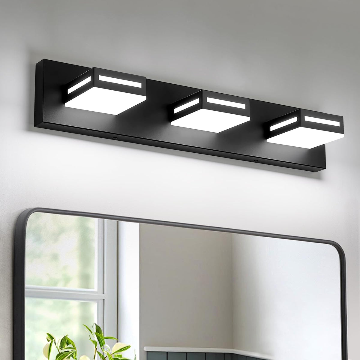 Donrao 24-inch three-light LED vanity over mirror for bright bathroom tasks