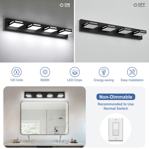 Donrao 350-degree rotating vanity light customizable angles for task lighting.