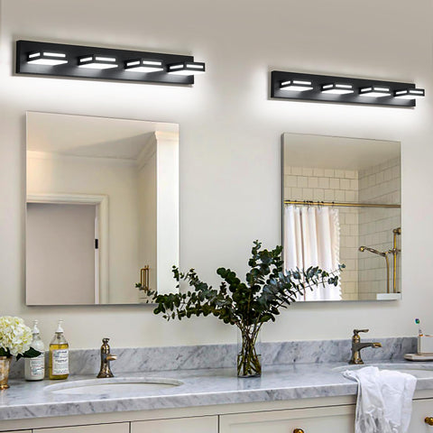 Donrao over-mirror lighting supports 24 to 48 inch configurations for versatility.