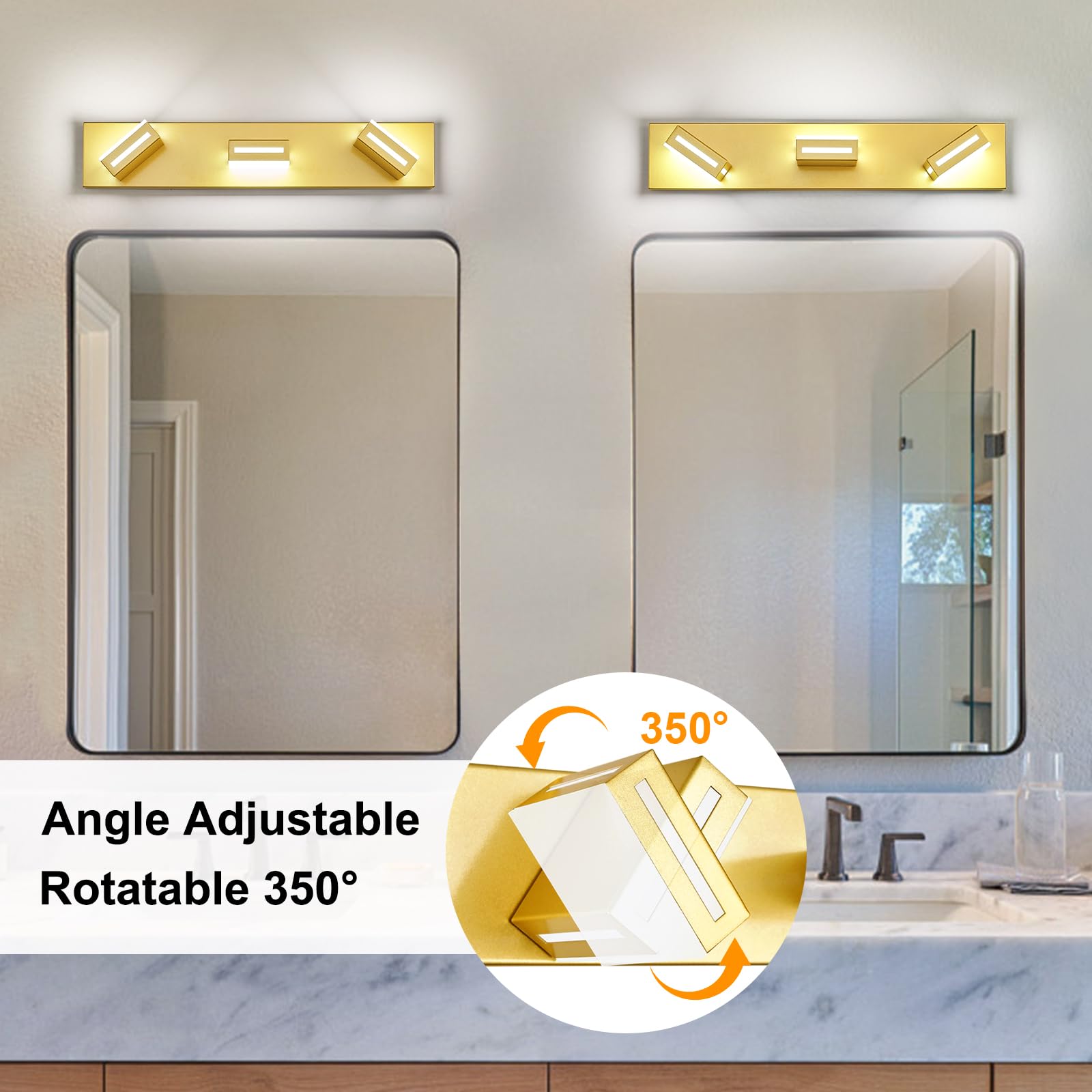 Donrao over-mirror light fits square or round mirrors for versatile styling.