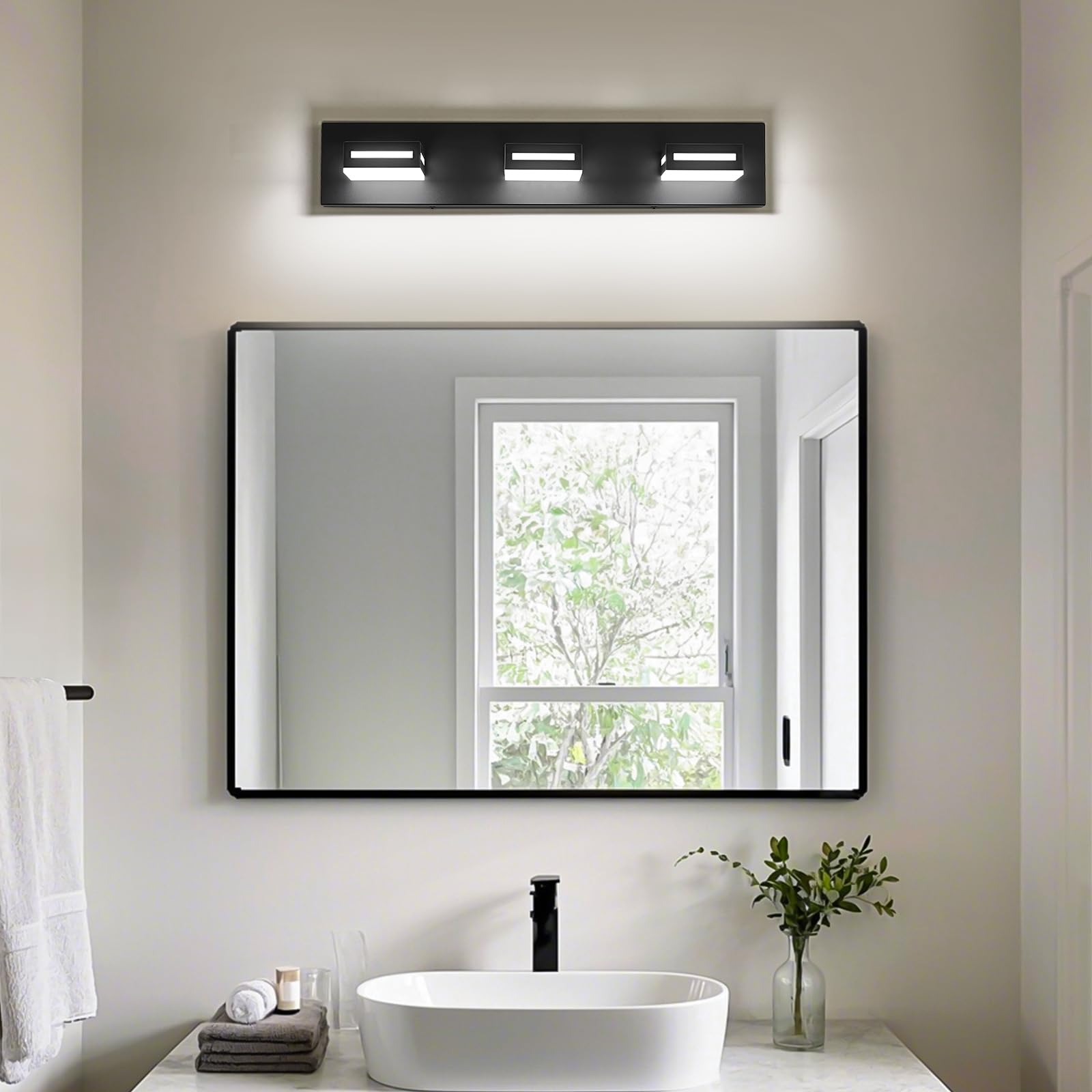 Donrao over-mirror lighting fits square or round mirrors stylishly