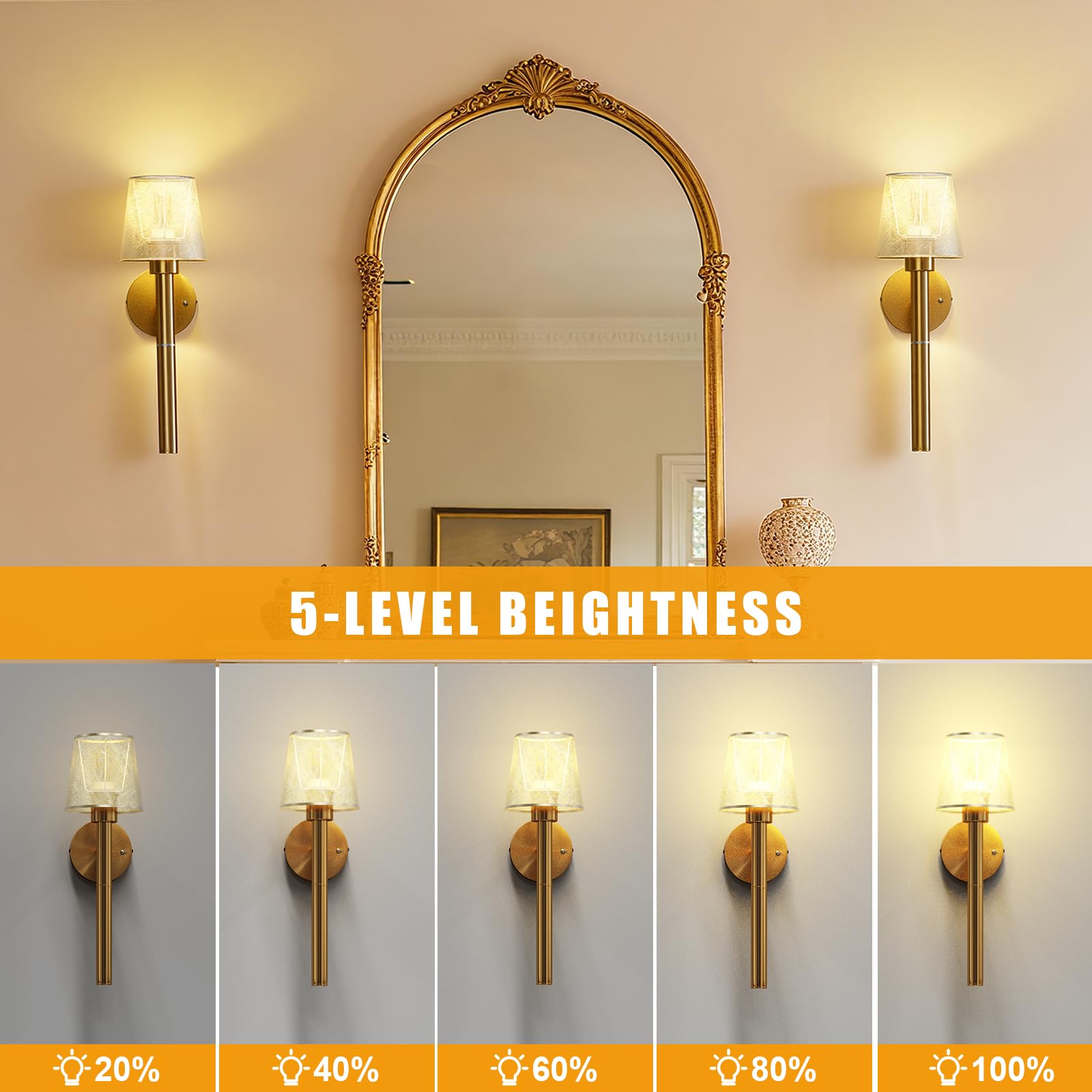 Donsis wall sconce color temperature options from warm to cool