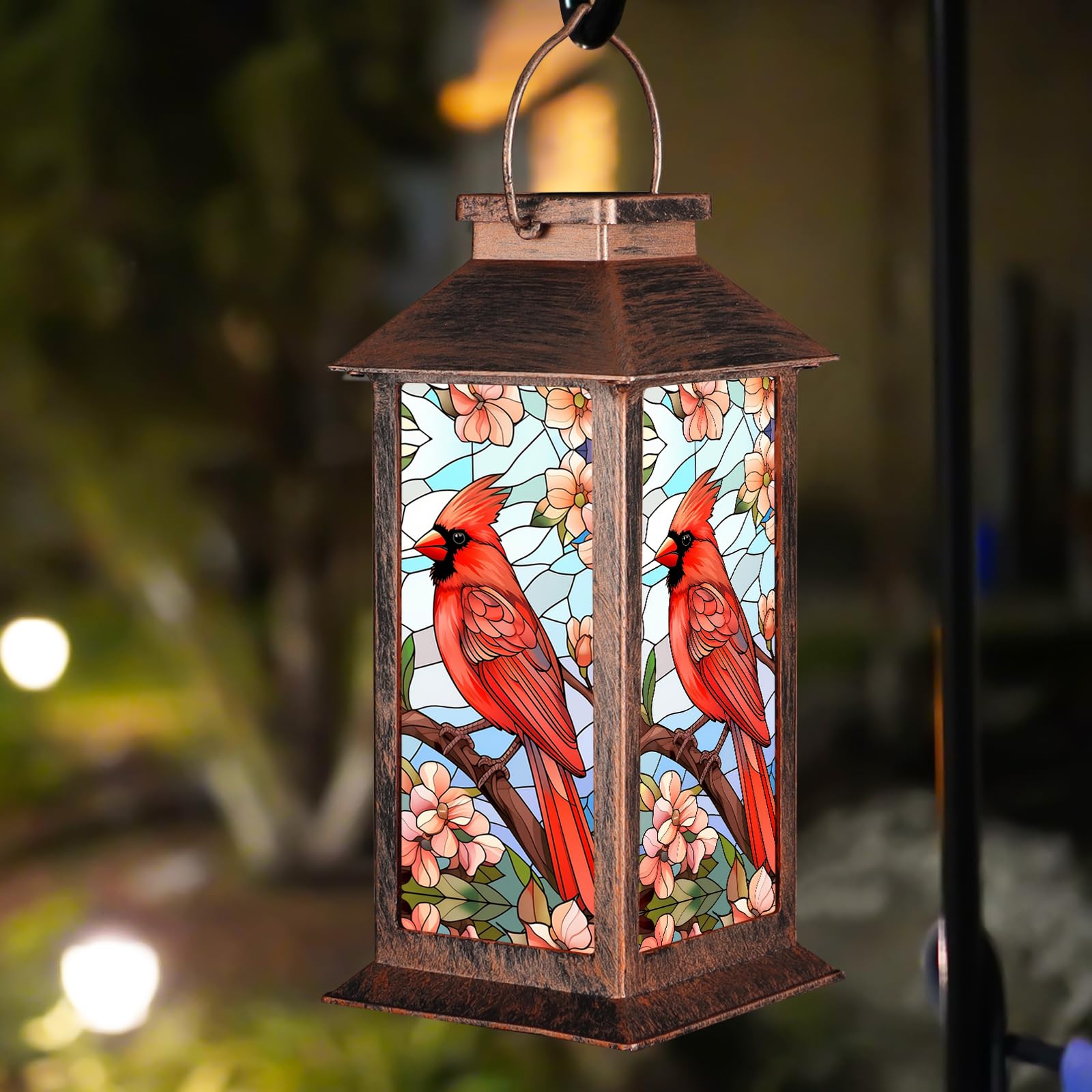 Doogarden solar lantern cardinal garden decor glows warmly for inviting patios