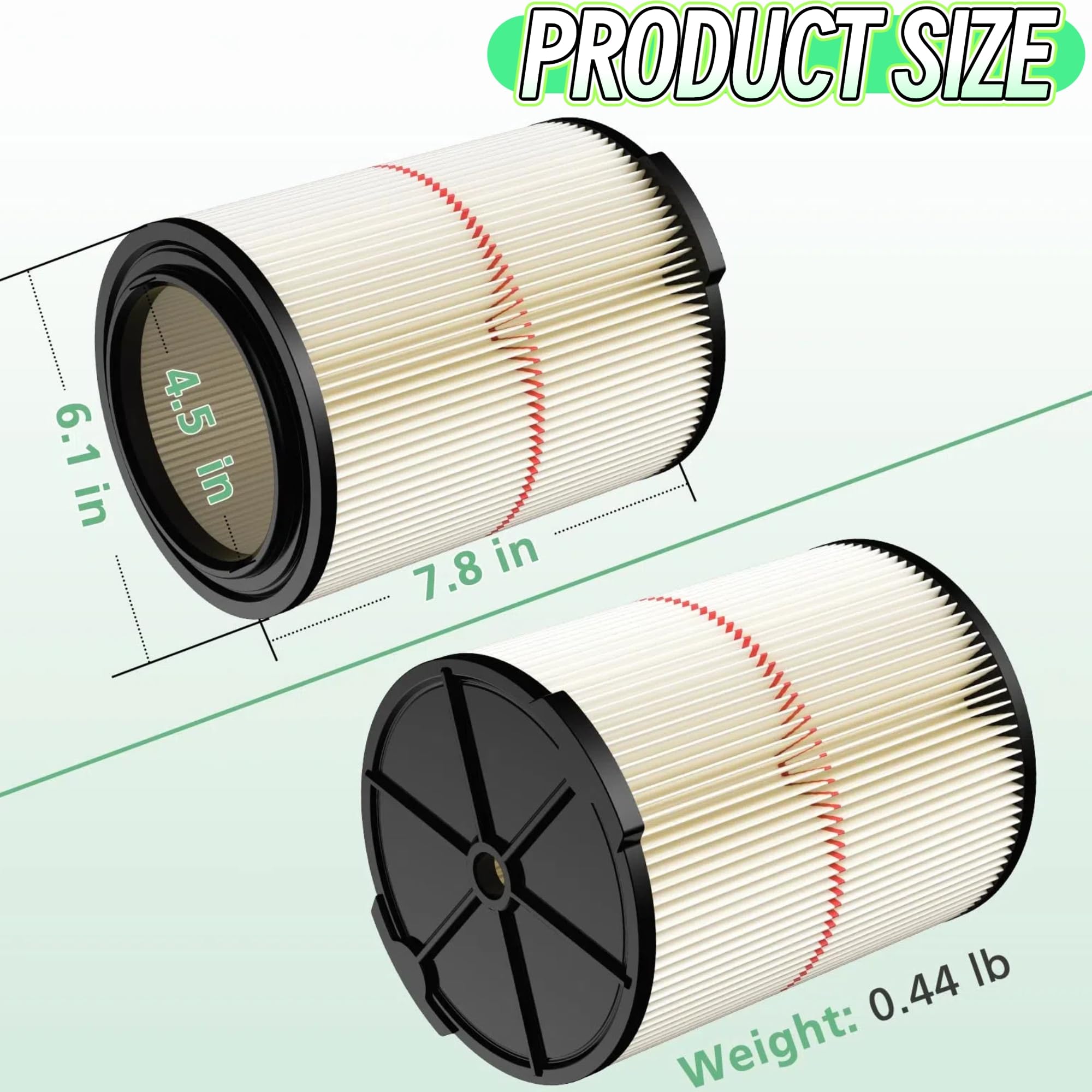 Dooniass two-pack filter ready for quick replacements to maintain suction.