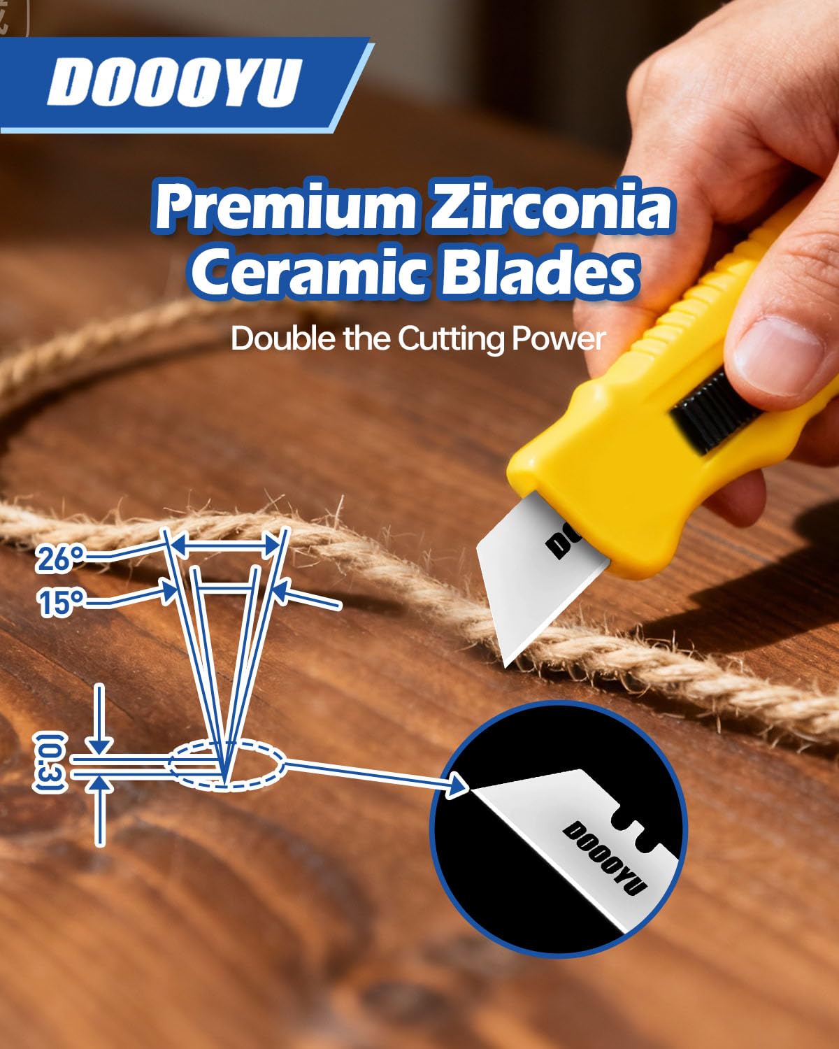 DOOOYU standard T-shape blades fit most utility knives for easy replacement.