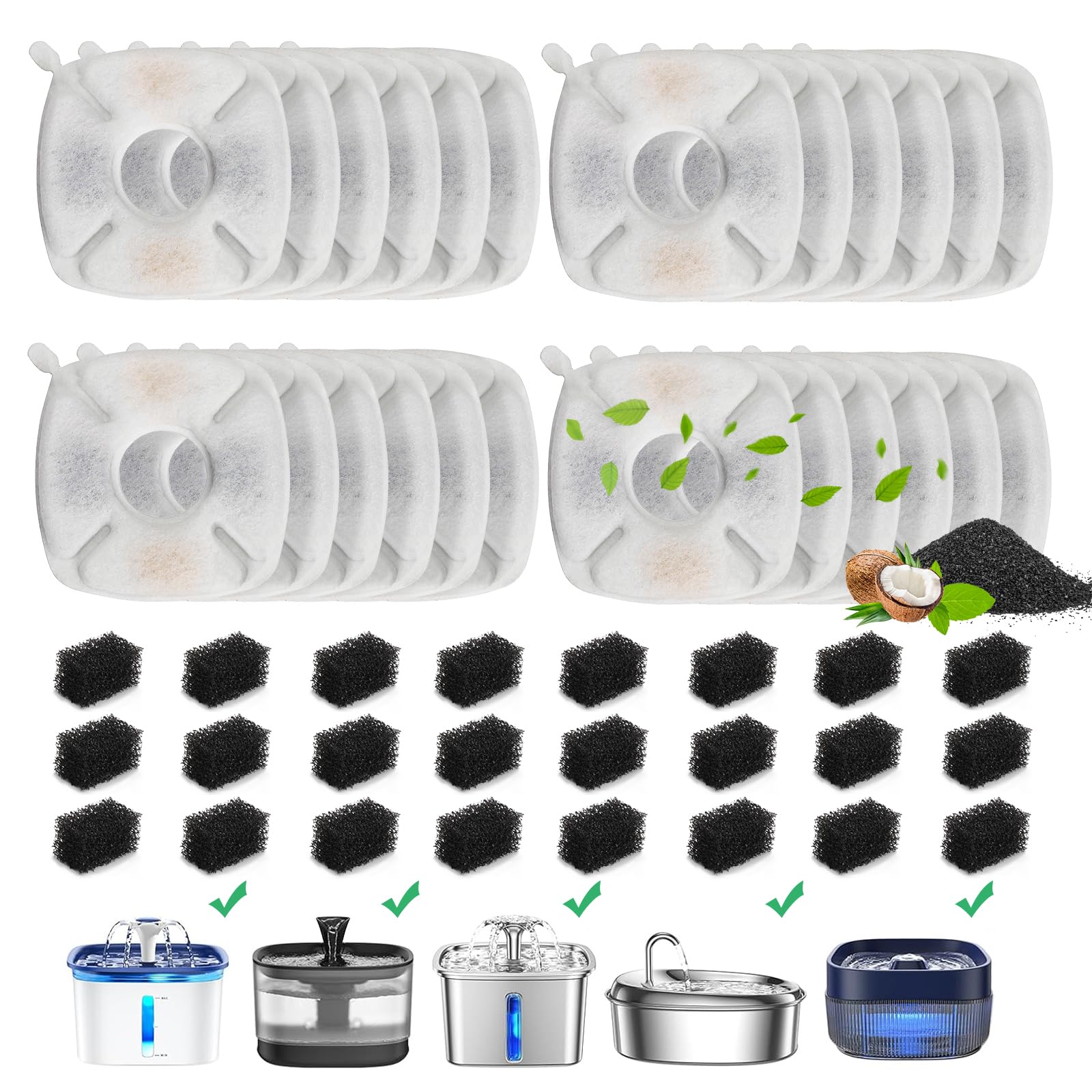 DOOOB cat fountain filter carbon-activated for fresher water