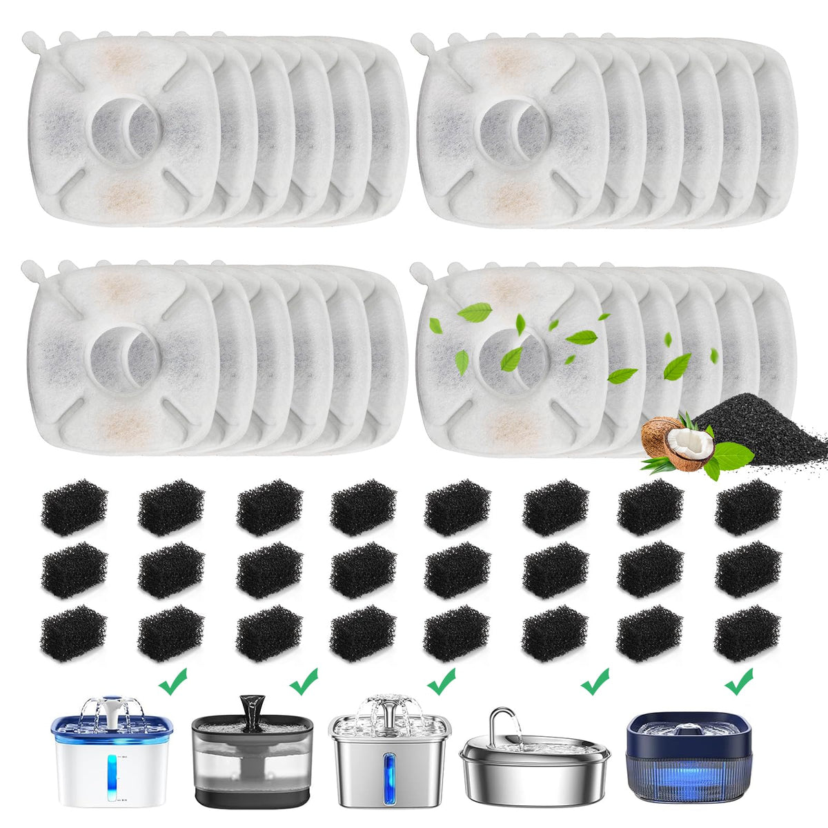 DOOOB cat fountain filter carbon-activated for fresher water