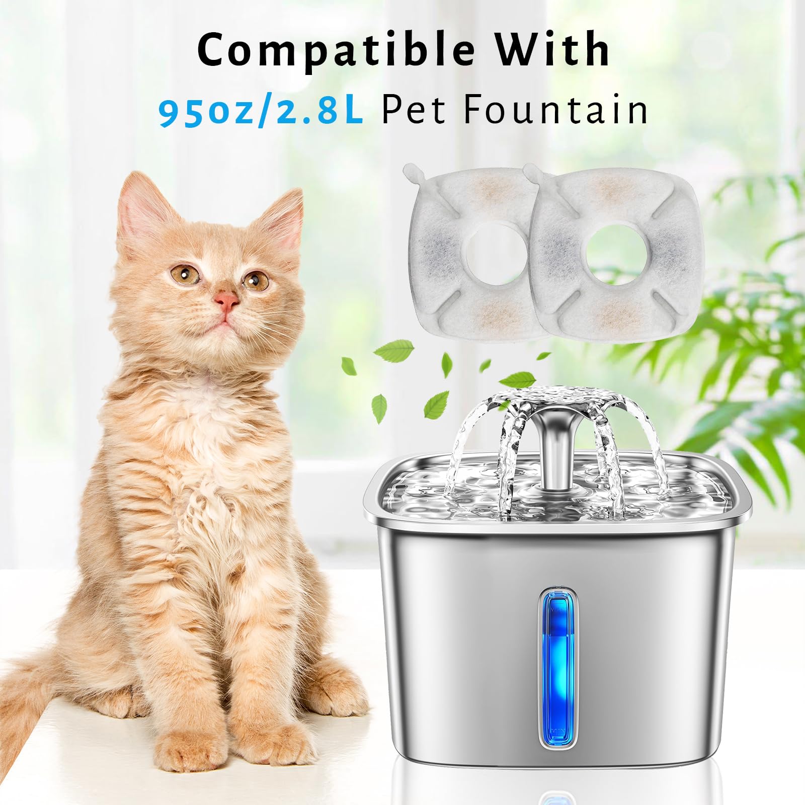 DOOOB cat fountain filter cotton layer captures debris for cleaner water
