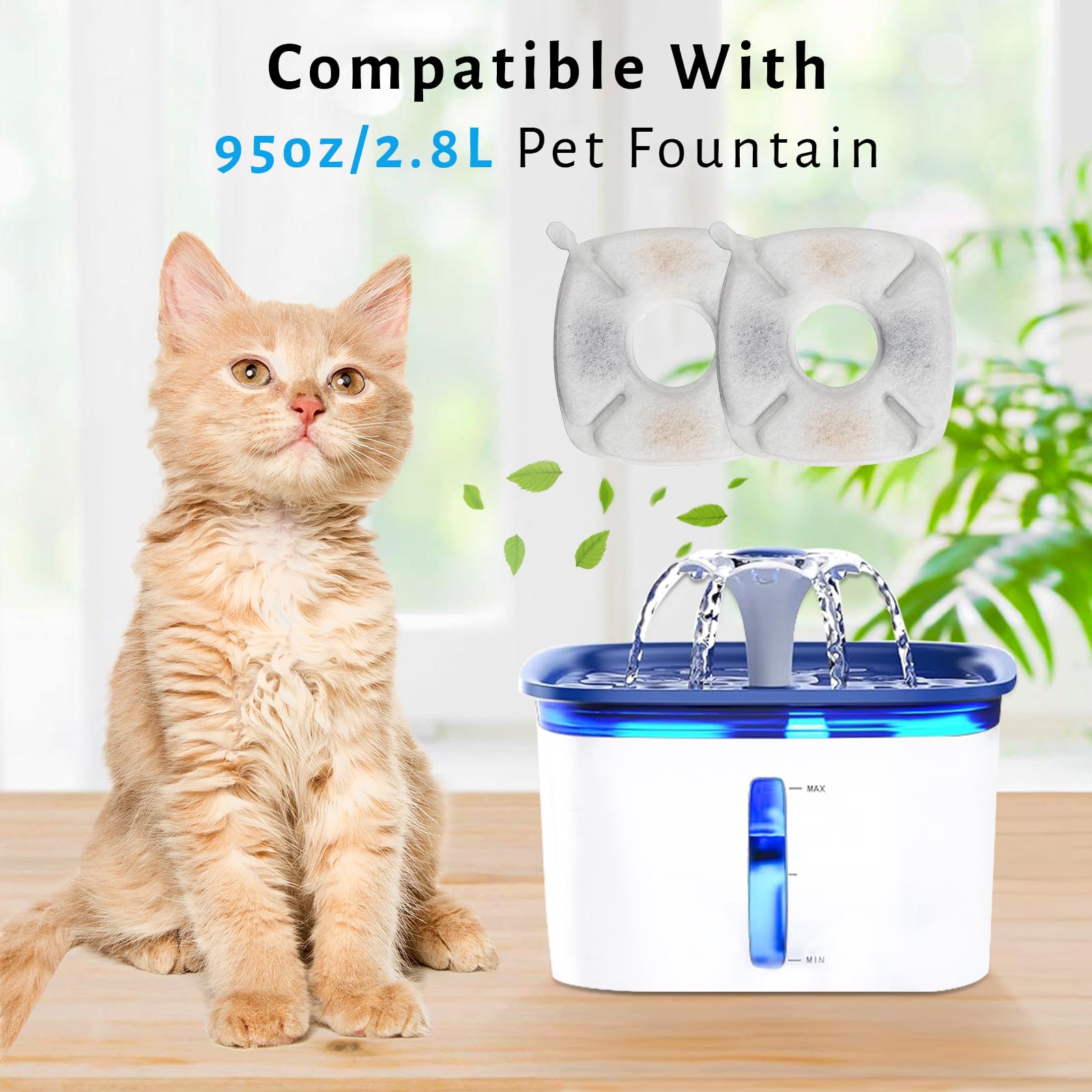 DOOOB cat fountain filter sponge-trap catches hair and particles