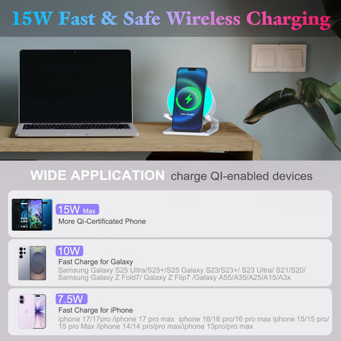 doopo wireless charger 15w supports fast charging for compatible devices