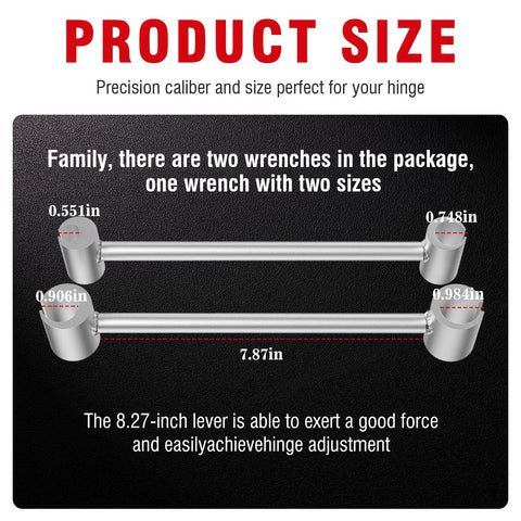 Door Hinge Adjustment Tool 0.75 inch wrench for mid-size door alignment tasks.