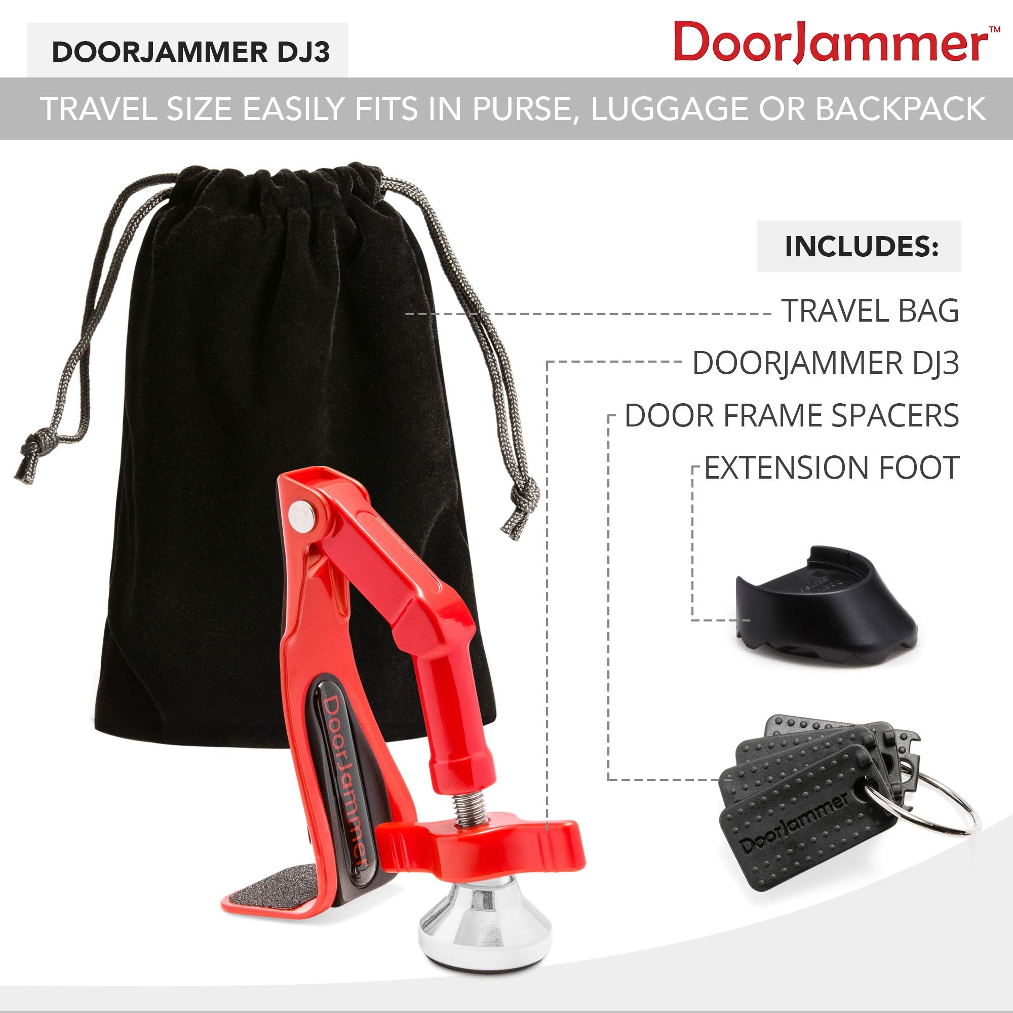DoorJammer DJ3 easy installation for tool-free setup.