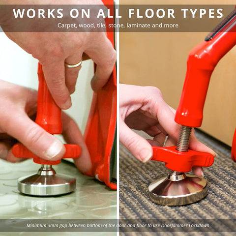 DoorJammer Lockdown XL quick-release feature for emergency removal.