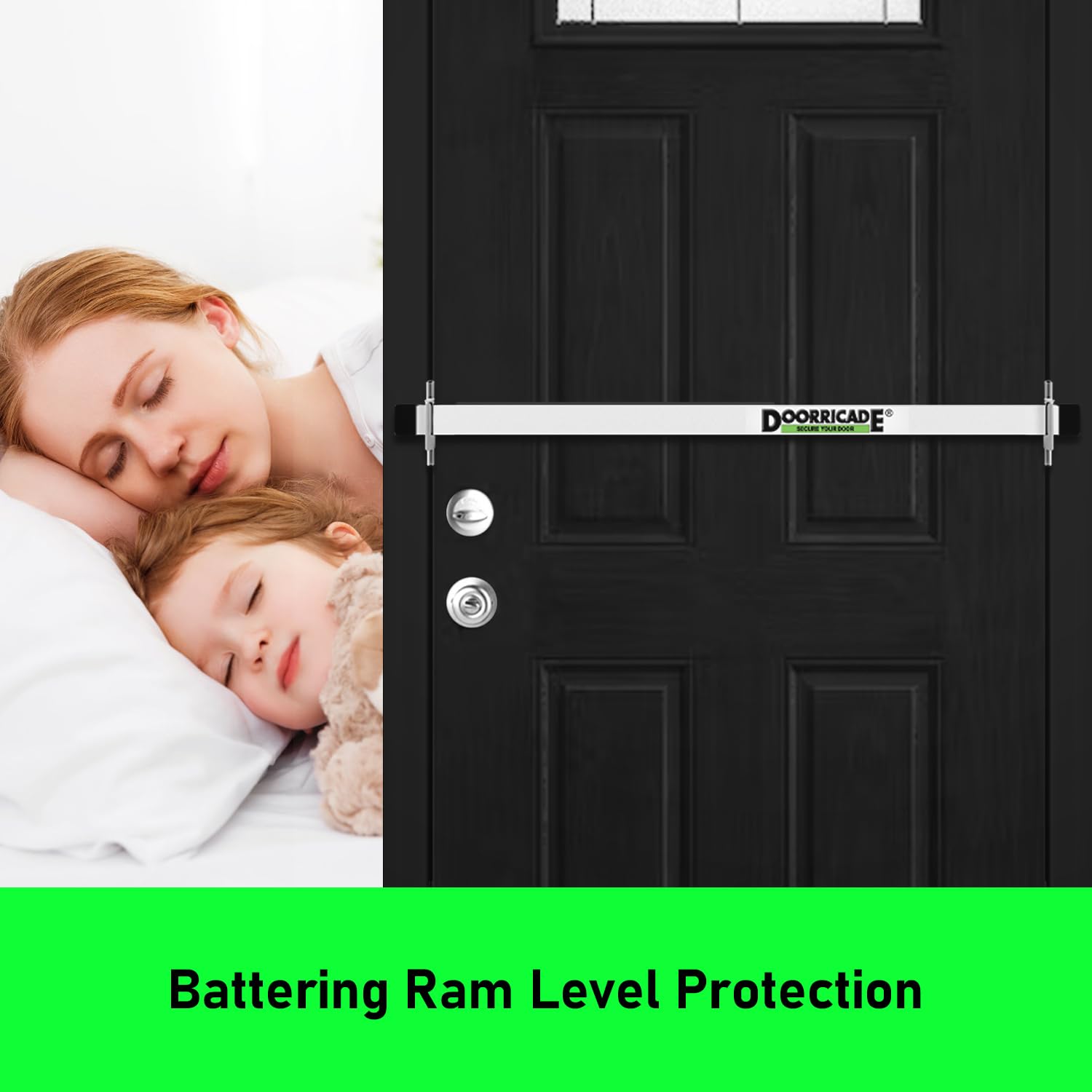 Doorricade foam pad protects doors and reduces contact damage.