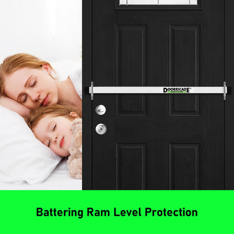 Doorricade foam pad protects doors and reduces contact damage.