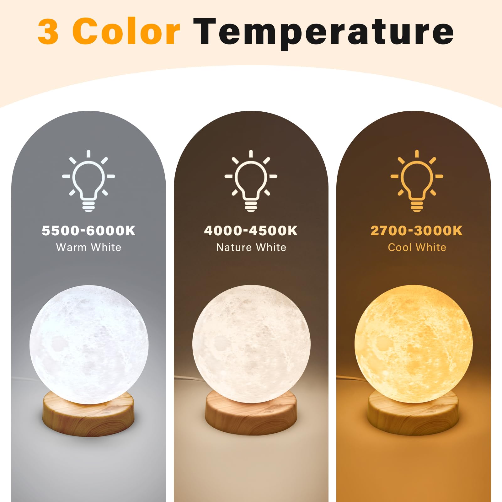 Doraubia moon-lamp-3d-design adds calming ambience to any space.