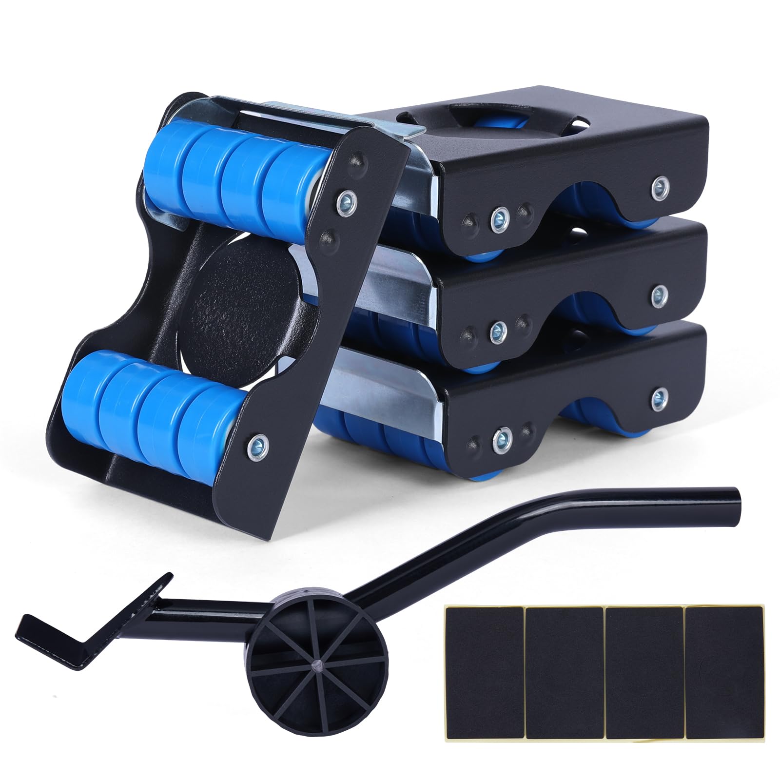 DoReFaSol sliders in wide view showing sturdy steel construction for heavy furniture