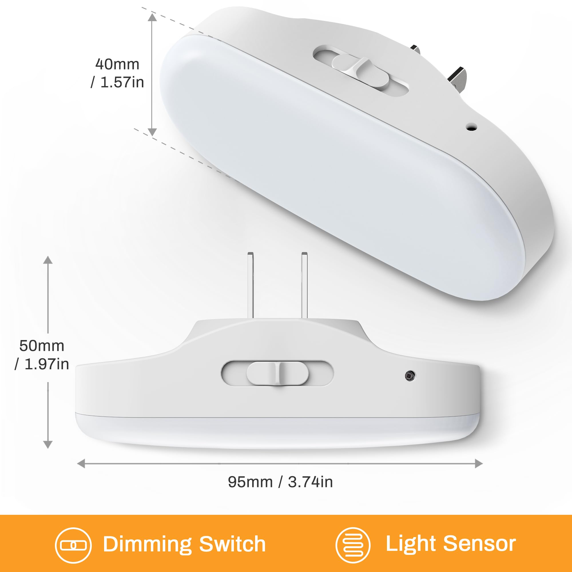 DORESshop Amber Night Light dimmable from 0 to 100 lm for versatile use