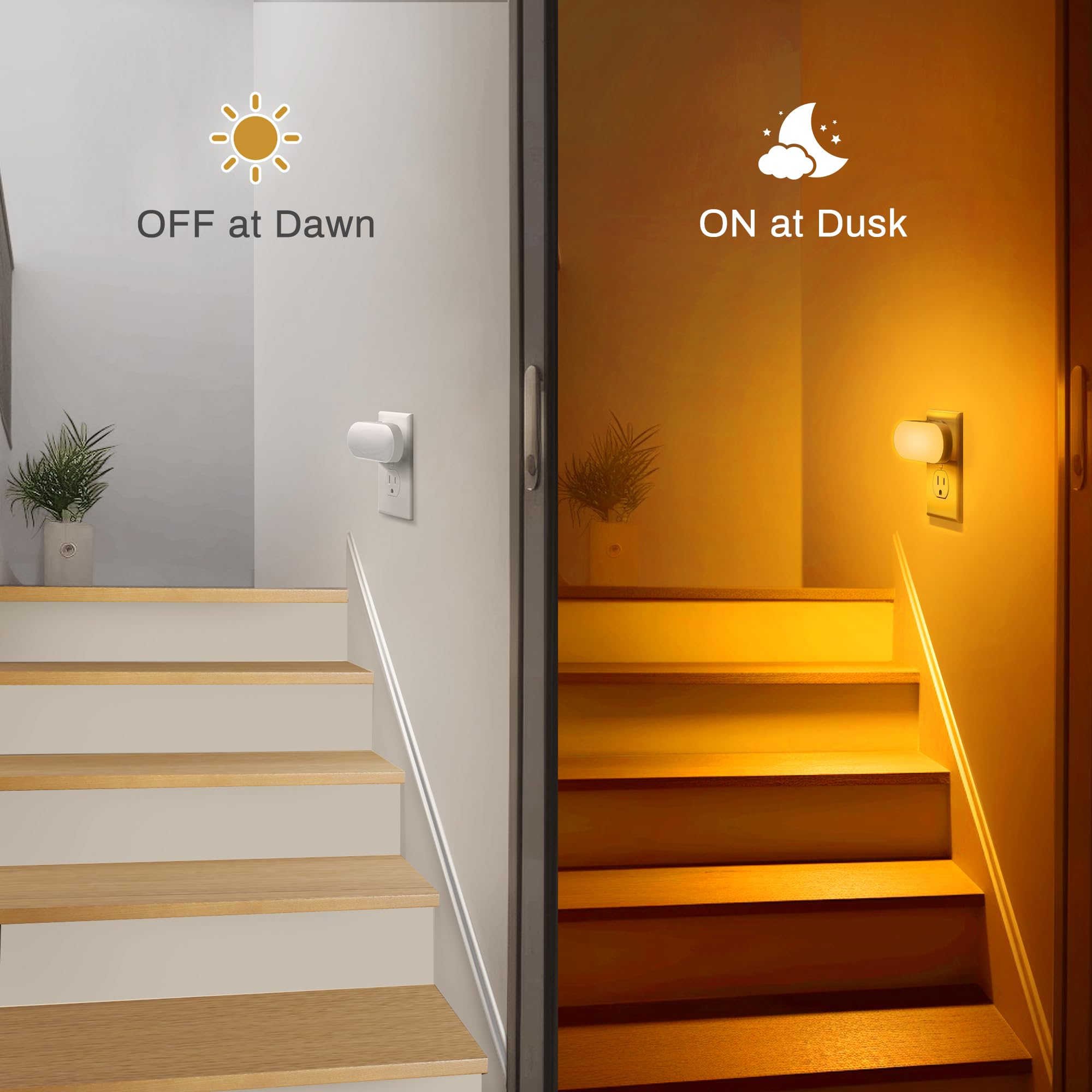 DORESshop Amber Night Light energy saving feature reduces unnecessary power use