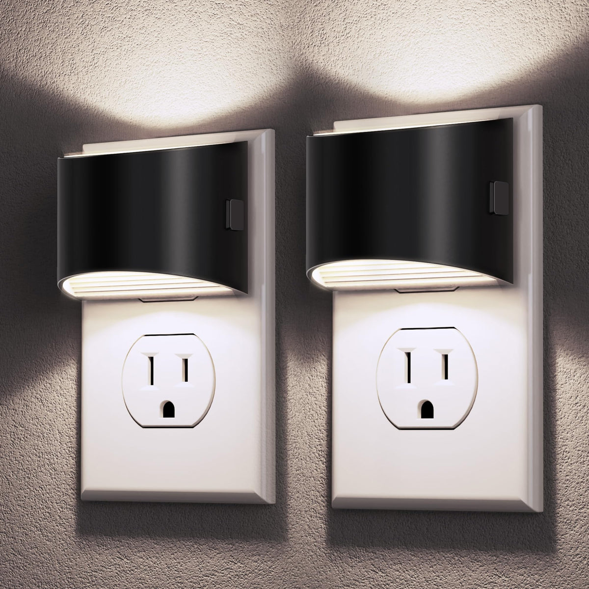 DORESshop LED night light front view in a compact two-pack for safe hallways