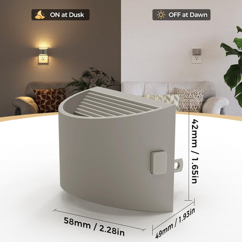 DORESshop dusk-to-dawn night light in gray cover for energy-efficient auto on/off
