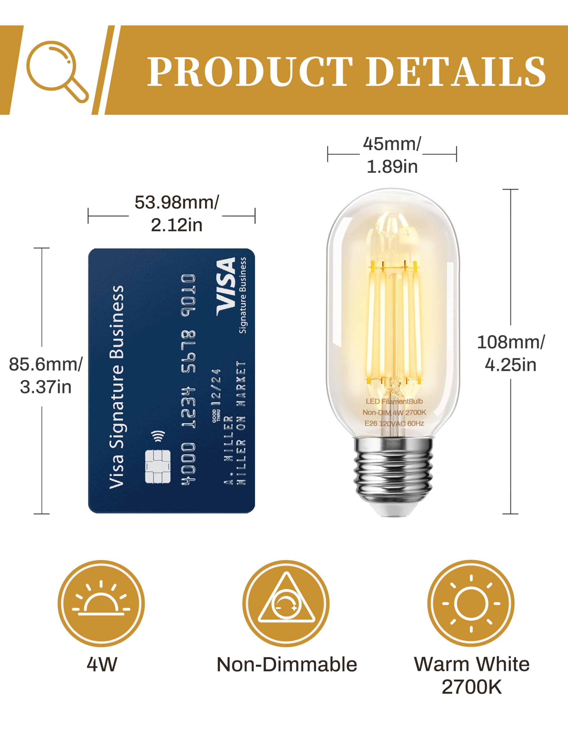 DORESshop Edison bulbs installed in a lamp showing easy compatibility